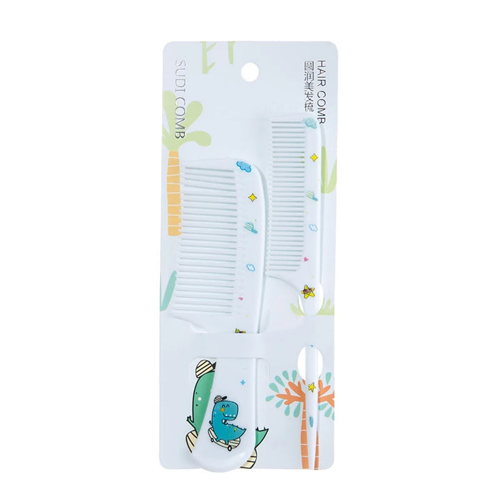 2pcs Cute Cartoon Animal Pattern Hair Comb Set, Fine Tooth Rat Tail Comb,  Baby Comb,Wide-Tooth Detangling Brush, Finishing Comb