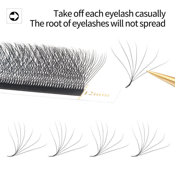 XIUSUZAKI W Shaped Bloom 2D 3D 4D 5D 6D 7D 8D Automatic Flowering Premade Fans Eyelashes Extensions Natural yy Individual Lashes