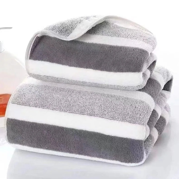 4pcs Striped Bath Towel Set Absorbent & Quick-drying Showering Towels Super Soft & Skin-friendly Bathing Towel For Home Bathroom