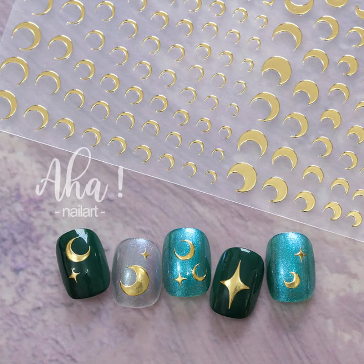 3D Nail Art Stickers  Translucence Moon/Star/Cloud Ultra-thin Nail Decals 3d Self-Adhesive White Cloud Moon Star Kawaii Sliders