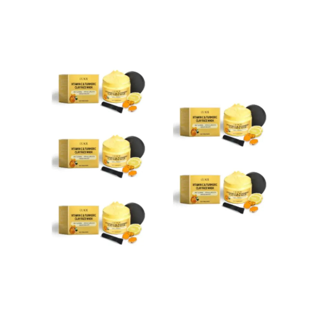 1/3/5PCS Turmeric VitaminC Clay Mask Deep Cleansing Facial Improves Dark Spots Hydrating Skin Care Tightens Skin Evens Skin Tone