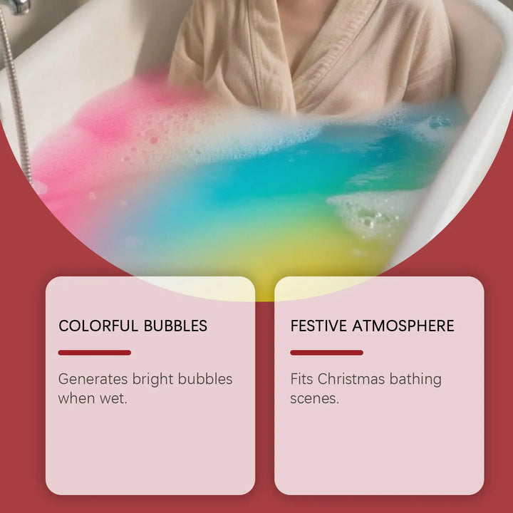 Christmas Colorful Foam Shower Ball Softening Keratin Aromatherapy Take Bath Relieve Fatigue Shower Cleaner Christmas Bath Bombs