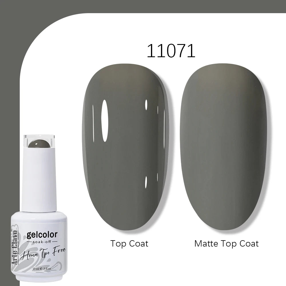 Arte Clavo Solid Color Gel Nail Polish 15ml Soak Off UV LED Gel Semi-Permanent Glitter Polish For Manicure Nail Art Salon Gel