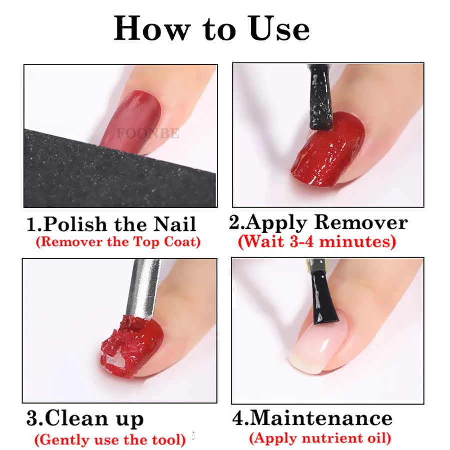 FOONBE 330g Magic Burst Remover Fast Nail Gel Polish Remover Clean UV Soak Off Semi Permanent Varnish Nail Art Removal Tools