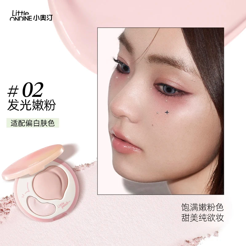 LITTLE ONDINE Peach Highlight Cream Double Effect Brightening Three-dimensional High Disc Matte Face Brightening Depression