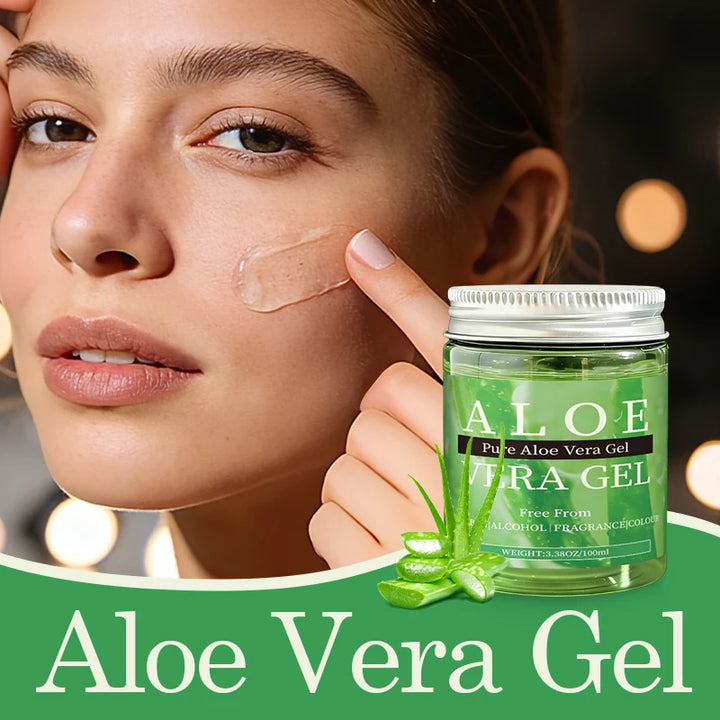 YUVK Pure Aloe Vera Gel Cold-Pressed Natural Facial Moisturizer for Face And Hair - Skin Hydrator And Hair Conditioner