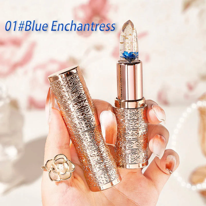 Temperature Color Changing Women Flower Lipstick Transparent Waterproof Moisturizing Crystal Jelly Pearlescent Lip Balm Cosmetic