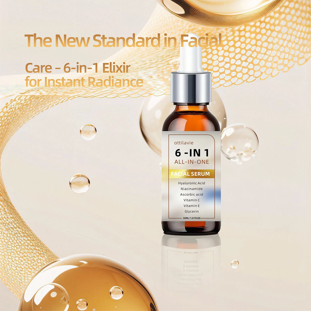 6 IN 1 ALL-IN-ONE FACIAL SERUM With Hyaluronic Acid + Niacinamide + Vitamin C/E