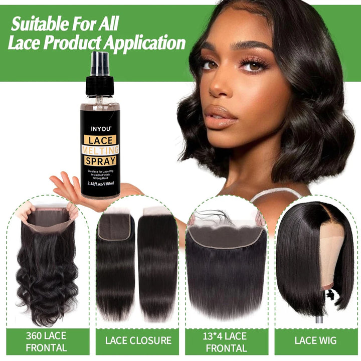 Lace Melting Spray And Holding Spray, Wig Melting Spray Strong Natural Forming Hold with Fast Drying/No Residue