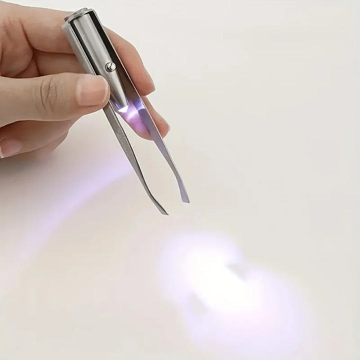 1/2pcs Upgraded LED Light Brow Tweezers Tool with Intelligent Design for Perfect Eyebrow Shaping and Fake Lash Application