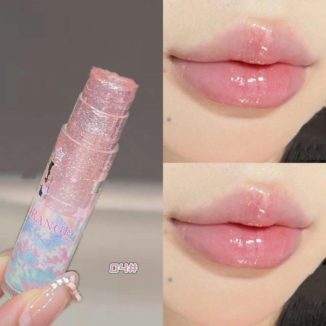 Herorange Glitter Star Lip Balm Moisturizing Repair Shiny Plump Lips Multi-Use for Daily Base Makeup