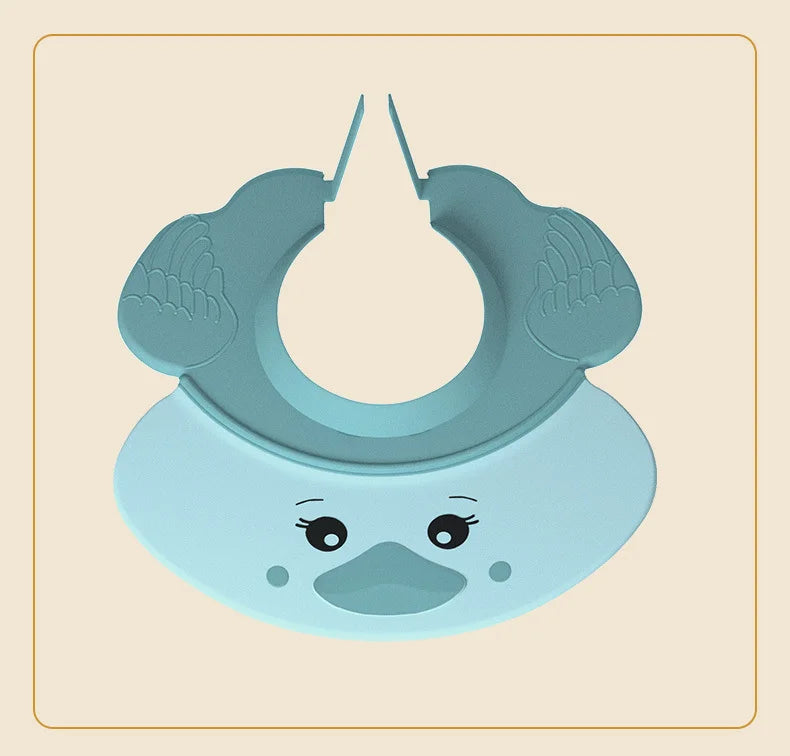 Baby Shampoo Cap Cute Duck Shape Adjustable Size Baby Shower Children's Waterproof Wide Brim Ear Protection Shower Cap Sun Hat