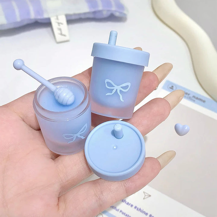 Cappuvini Juice Straw Cup Lip Mask Fruit-Flavored Lip Care Moisturizing for Day and Night in Autumn and Winter Prevents Chapped Lips Long-Lasting Moisturizing Improves Lip Lines Deeply Moisturizing Care High-Quality Lip Balm