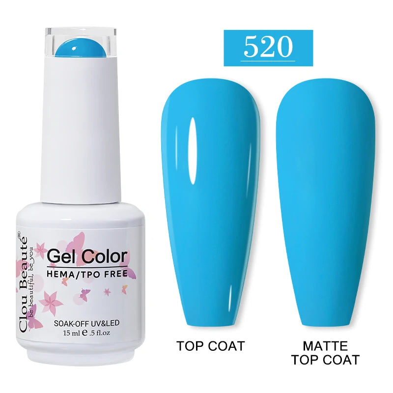 Clou Beaute 15ml HEMA TPO FREE Gel Nail Polish Vernis Semi Permanent UV Nail Art Varnish Lakiery Hybrydowe Manicure Gel Polish