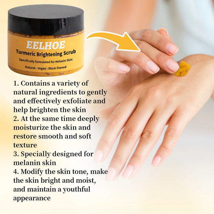 Vitamin E Turmeric Brightening Scrub Fade Melanin Skin Exfoliation Treatment Skin Glowing Restore Skin Hydration Skincare 100g