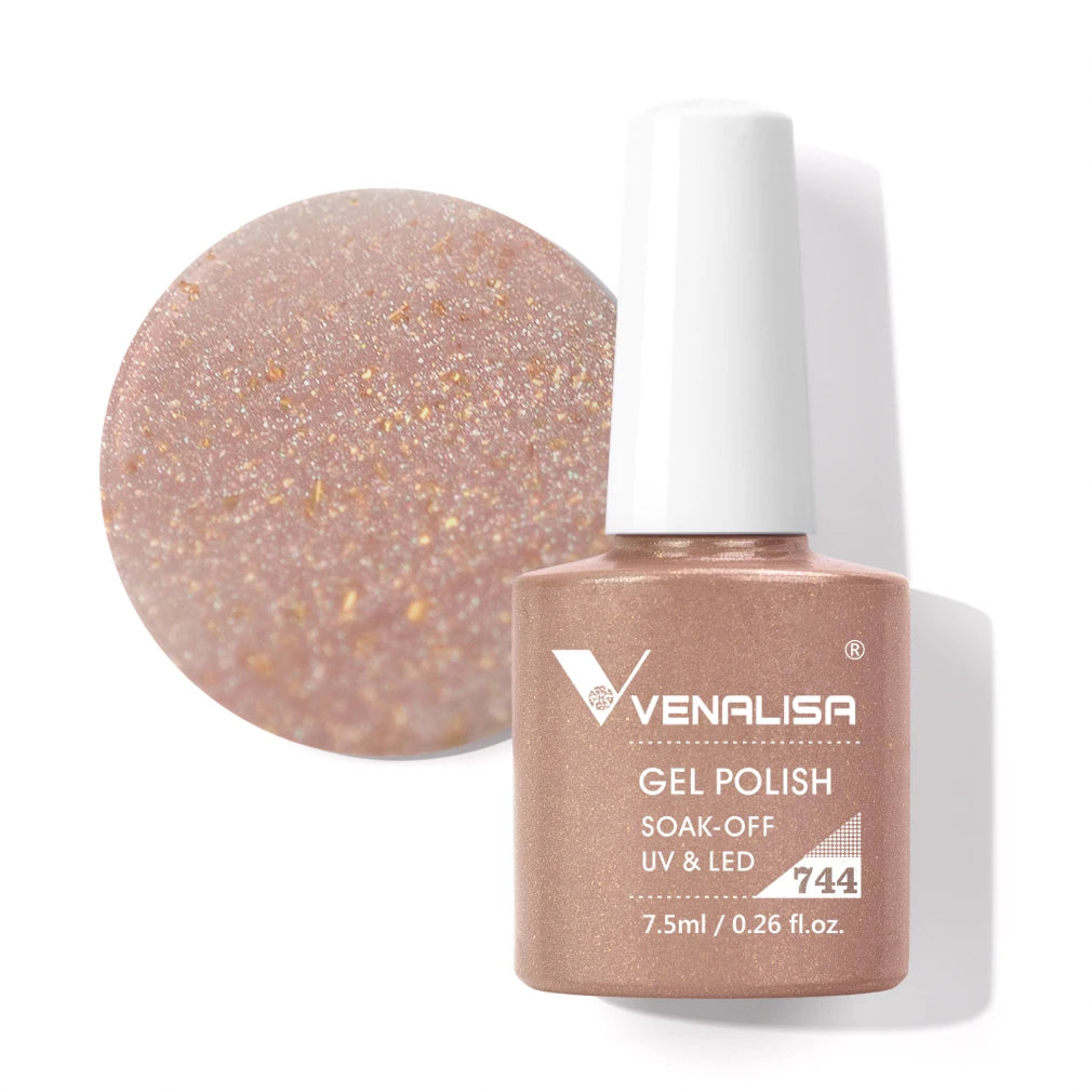 Venalisa HEMA TPO FREE Nail Gel Polish Glitter Gorgeous Full Coverage Soak Off UV LED French Nail Jelly Pink Nude Collection