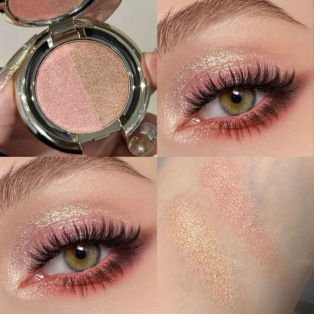 Herorange Two Tone Eyeshadow Smooth Matte Shimmer High Gloss Daily Party Festival Makeup Christmas Gift