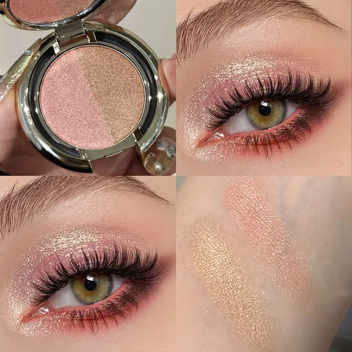 Herorange Two Tone Eyeshadow Smooth Matte Shimmer High Gloss Daily Party Festival Makeup Christmas Gift