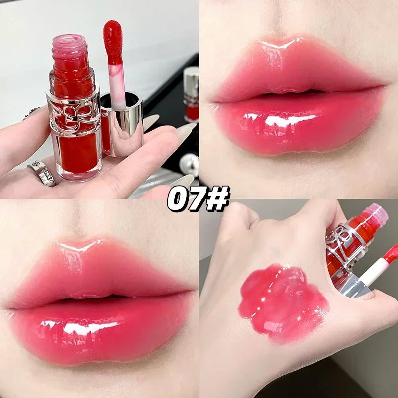Transparent Moisturizing Lip Gloss Hydrating Drying Lips Mirror Lipstick Makeup Crystal Lip Oil Mirror Lip Glaze Tinted Plumper