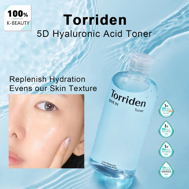 Torriden Dive In Low Molecular Hyaluronic Acid Toner 300ml,Lightweight Liquid,Revitalizing & Featherlight,K-Beauty,Korean Makeup