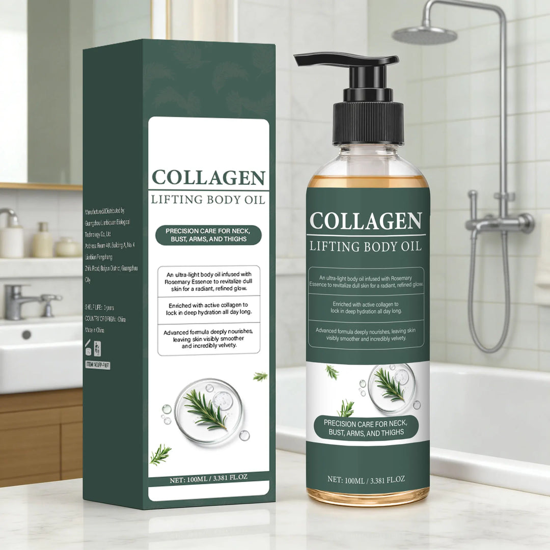 Collagen Lifting Body Oil with Vitamin C and Vitamin E, Hydrates & Nourishes Skin, Firms Skin，Enhances Natural Glow,100ml
