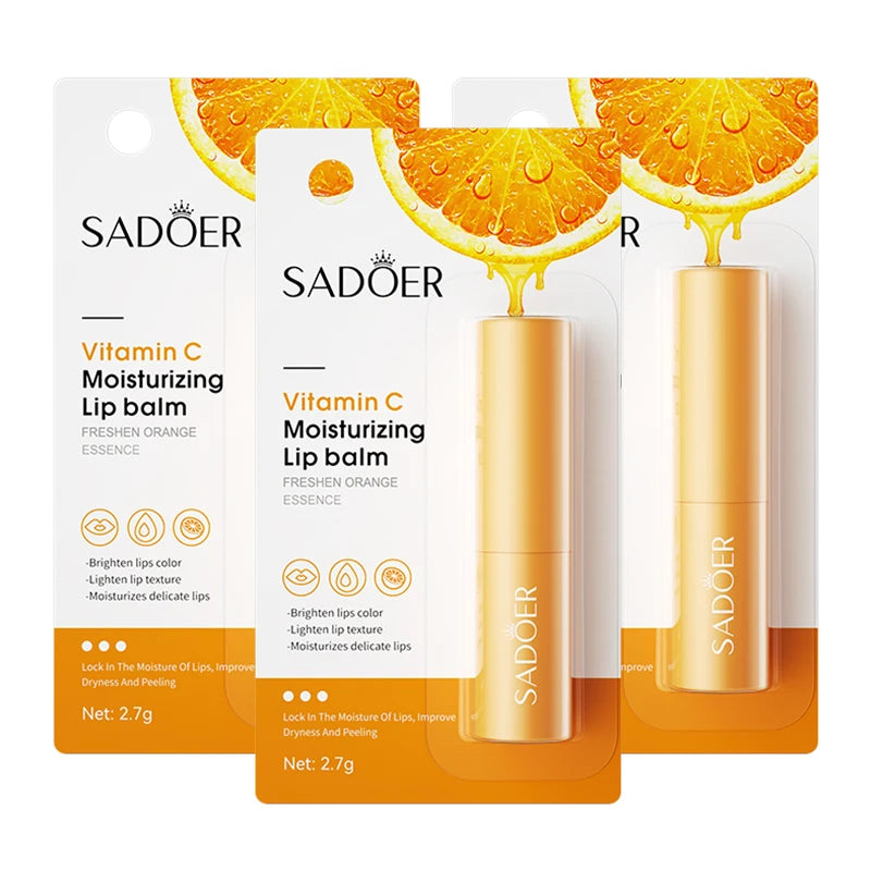 SADOER Vitamin C Lip Balm Moisturizing Anti Cracking Hydrating Repair Nourishing Anti Wrinkles Lipstick Lips Skin Care Products