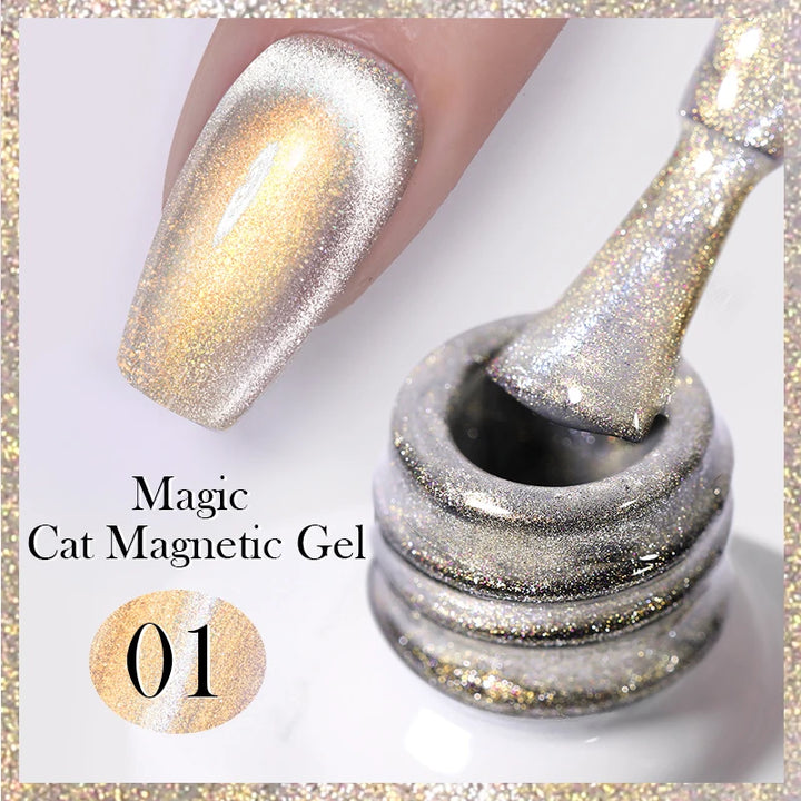 BORN PRETTY Sparkling Glass Bead Cat Magnetic Gel Nail Polish Flash White Spar Red Color Semi Permanent Soak Off UV Gel Varnish
