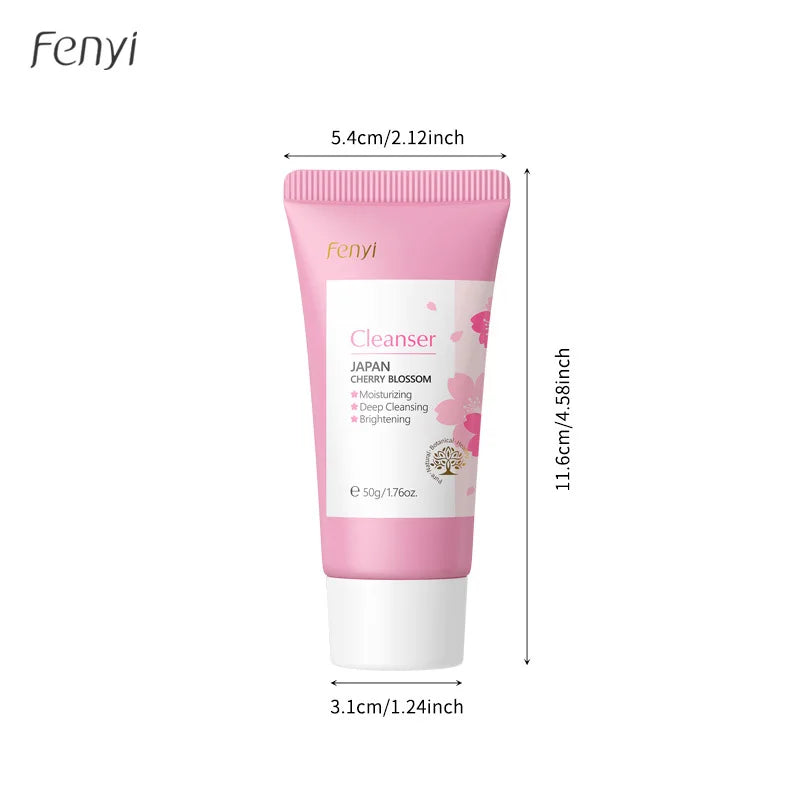 Sakura Facial Cleanser Moisturizing Brightening Acne Removal Oil Control Face Wash for Women& Men 50g Sakura Foam Cleanser Set