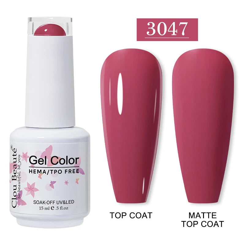 Clou Beaute 15ml HEMA TPO FREE Gel Nail Polish Vernis Semi Permanent UV Nail Art Varnish Lakiery Hybrydowe Manicure Gel Polish