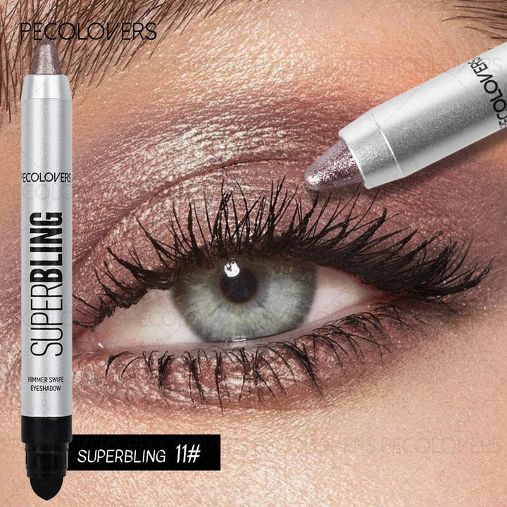 1 Pc High Color Rendering Shimmer Eyeshadow Pen, Shiny Colors Eye Shadow Stick, Eye-catching Eye Makeup, Music Festival Makeup