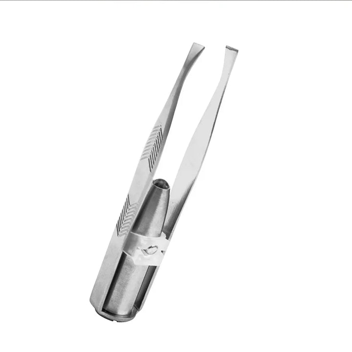 With LED Light Makeup Tool 1pcs Hot Sales Portable Stainless Steel Button Cell Smart Design Eyebrow Hair Remove Tweezer