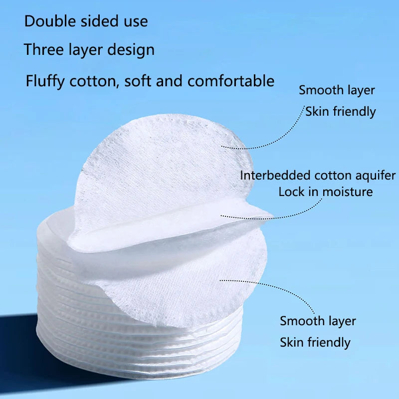100PCS/Bag Disposable Cotton Pad Cosmetic Wipes Nail Art Clean Round Cotton Pads Soft Daily Supplies Facial Makeup Remover Tool