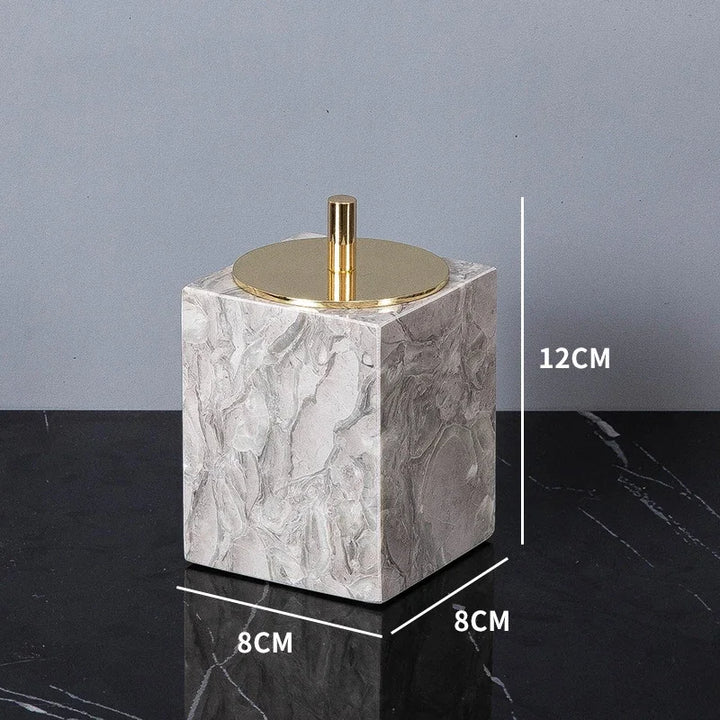 Bathroom Accessories Sets Elegant Natural Marble Liquid Soap Dispenser Toothbrush Holder Cup Soap Dish Cotton Swab Can