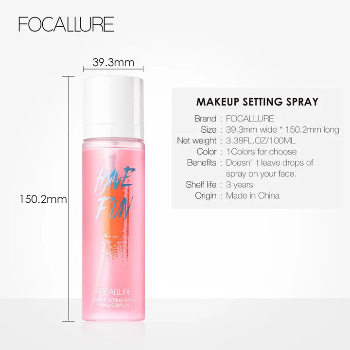 FOCALLURE 100ml Makeup Setting Spray Face Primer Foundation Base Fixer Long Lasting Moisturizing  Make Up Spray