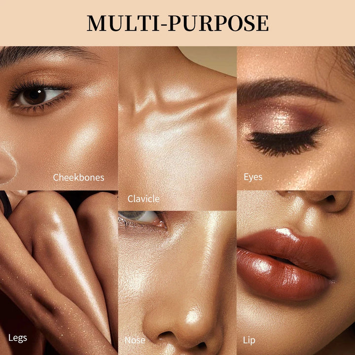 Long-lasting Waterproof Fine Shimmer Highlighter Powder Natural Glossy Effect Brighten Contouring Glitter Modify Face Cosmetics
