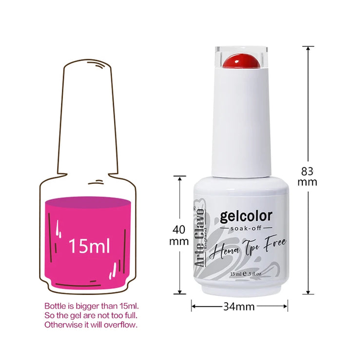 Arte Clavo 15ml HEMA TPO FREE Gel Nail Polish Pink Hybrid Nail Manicure Semi-permanent Enamels Varnish For UV LED Nails Supplies