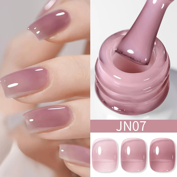 BORN PRETTY 10ml Translucent Jelly Nude Gel Nail Polish Colorful  Varnish Semi Permanent UV LED Nail Art  Manicure Gel