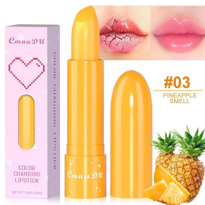 CmaaDu 6 Color Shine Changing Lipstick Waterproof Tinted Lip Balm Fruit Infused Nourishing Glow For Moisturizing Lip Care