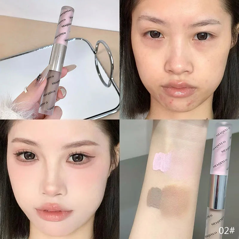 Double-head Nose Shading Contouring Brighten Stick Liquid Natural Waterproofing Grayish-brown Tone Face Contour Brighten Makeup