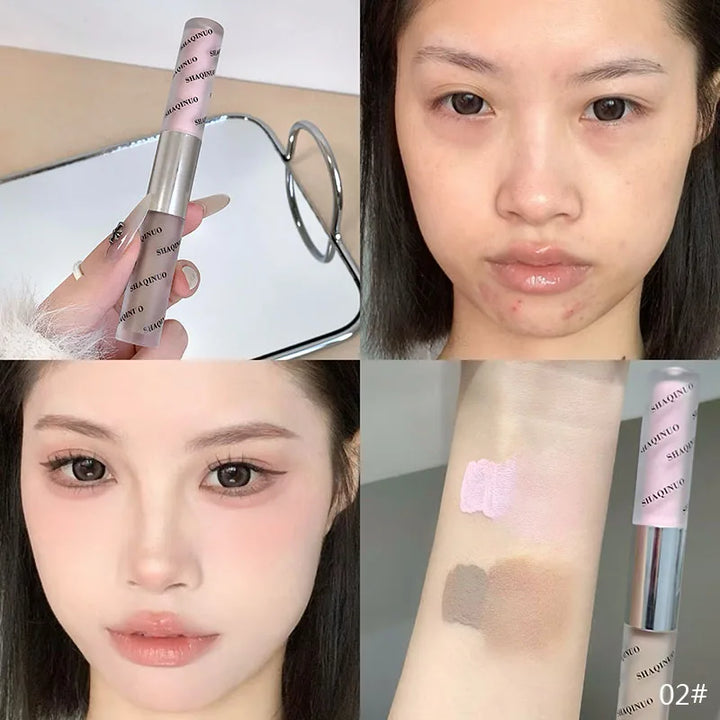 Double-head Nose Shading Contouring Brighten Stick Liquid Natural Waterproofing Grayish-brown Tone Face Contour Brighten Makeup