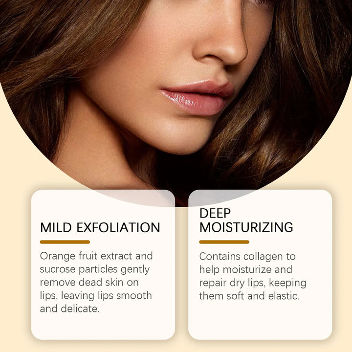 Orange Lip Scrub Exfoliating Softening Anti Chapped Remove Dead Skin Fade Pigmentation Hydrating Brightening Smoothing Lip Scrub