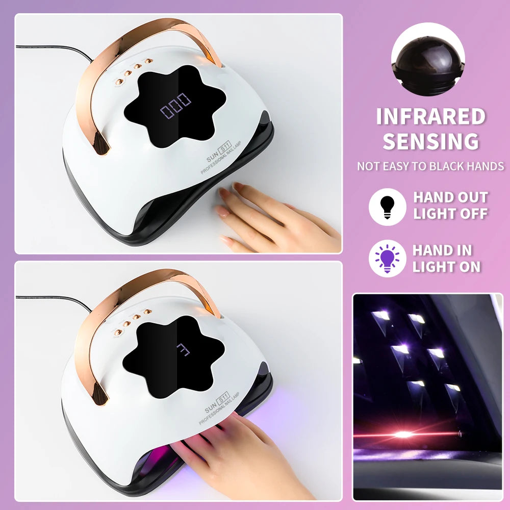 Professional 57LED Nail Lamp UV LED Nail Dryer 4 Timer Modes LCD Display Fast curing Gel Nail Dryer Manicure Salon Tools