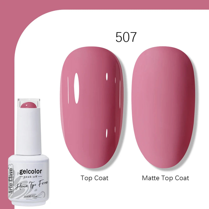 Arte Clavo Solid Color Gel Nail Polish 15ml Soak Off UV LED Gel Semi-Permanent Glitter Polish For Manicure Nail Art Salon Gel