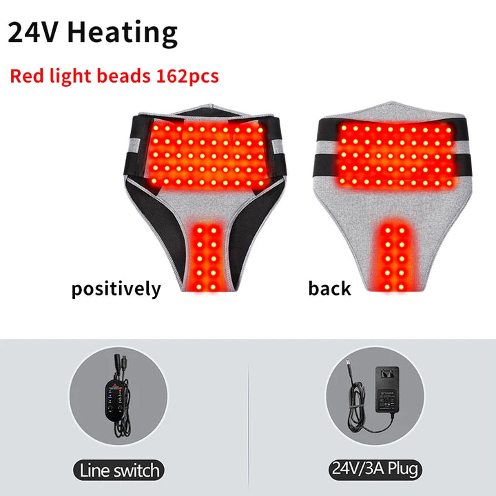 660Nm Red Light Heating Pad 162 LED For Women Relief Menstrual Pain Abdominal Hot Compress Home Relax Vibration Massage