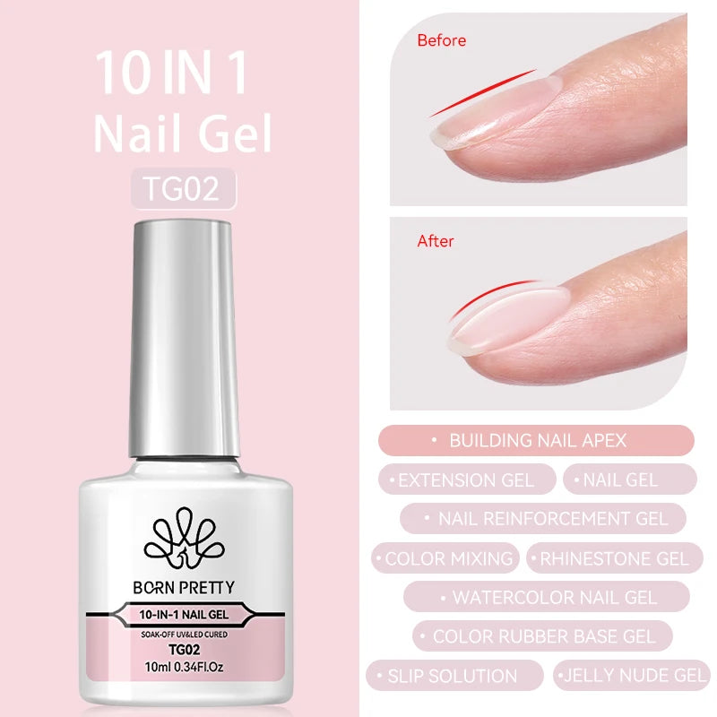 BORN PRETTY 10ml Jelly Nude Gel Nail Polish 50 Colors Semi Transparent Nail Art Nail Supplies Soak off UV LED Nails Gel Varnish