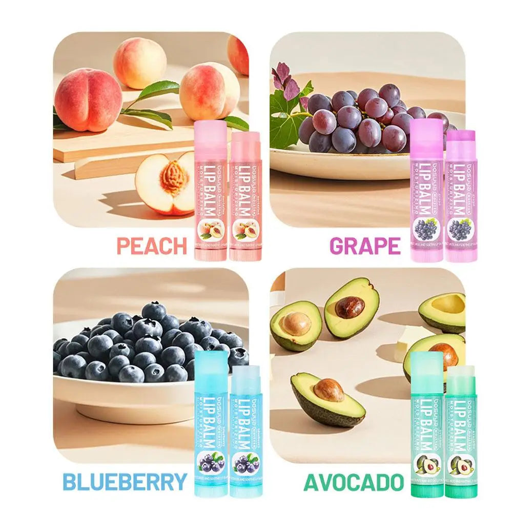 6/24Pcs Fruit Series Lip Balm Set Moisturizing Repair Anti-Cracked Hydrating Vitamin E Lip Balm Cherry jelly Lip Mask Skin Care