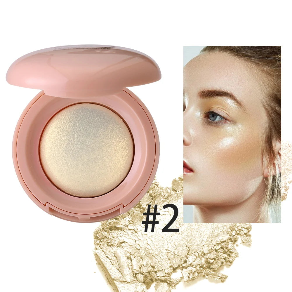 Long-lasting waterproof fine shimmer highlighter, natural glossy effect, brighten the contour and modify the face