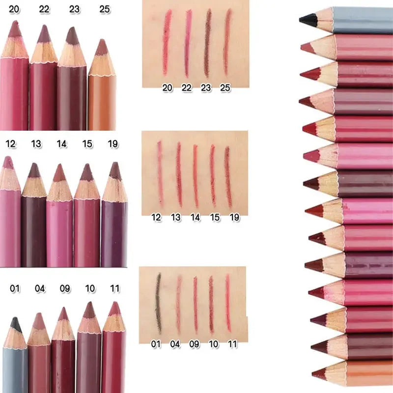 Make up 12 Color Waterproof Lip Liner Lipstick Pencil Professional Long Lasting Eyeliner Lipliner Lips PenMakeup Tools For Women