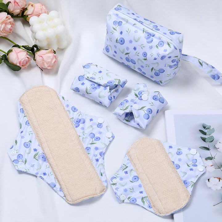 New Colourful Cotton Sanitary Pads Set Washable Menstrual Pads Reusable Nursing Pad Ladies Bratehable Cloth Menstruation Gift