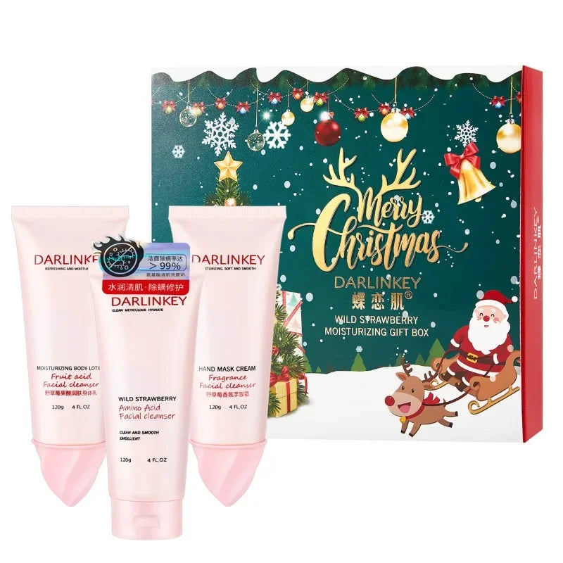 Christmas Gift Box Choi Koi Kinno Strawberry Moisturizing Three Piece Set Hand Cream Body Lotion